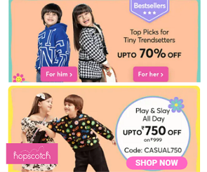 Hopscotch.in is a one-stop destination for all your kids’ and moms’ needs.